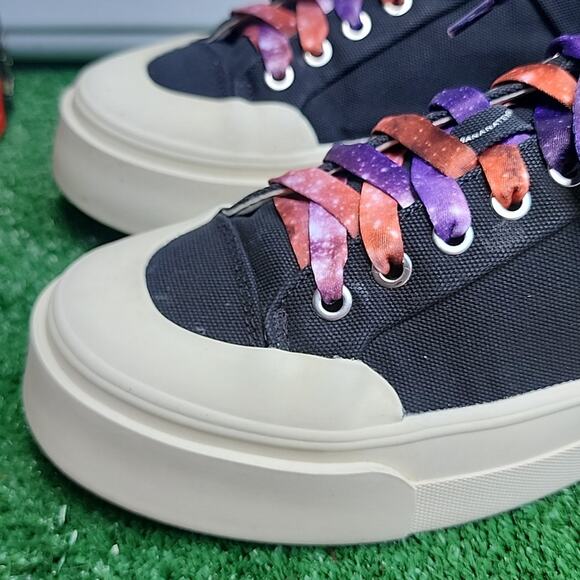 H&M X GOOD NEWS ALLDAY SNEAKERS GALAXY SHOELACES WOMEN'S SIZE 9 LIKE NEW - Picture 6 of 16